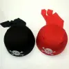 Round foreign trade cheap pirate hat, one die-cast non-woven fabric pirate white skull hat for adults and children Item Picture